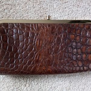G.I.L.I. Leather Exotic Clutch Wallet (QVC Item A261868, Hornback Croco)